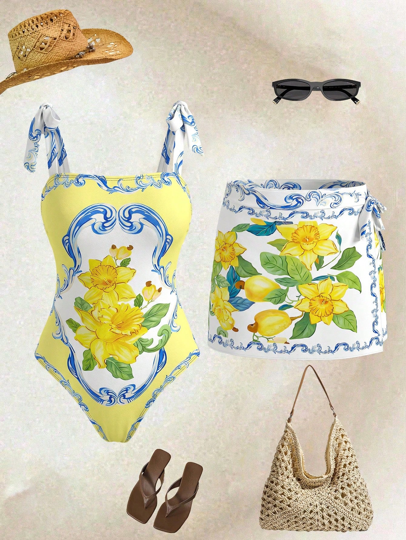 Conjunto Luxo Maiô + Saia Samira