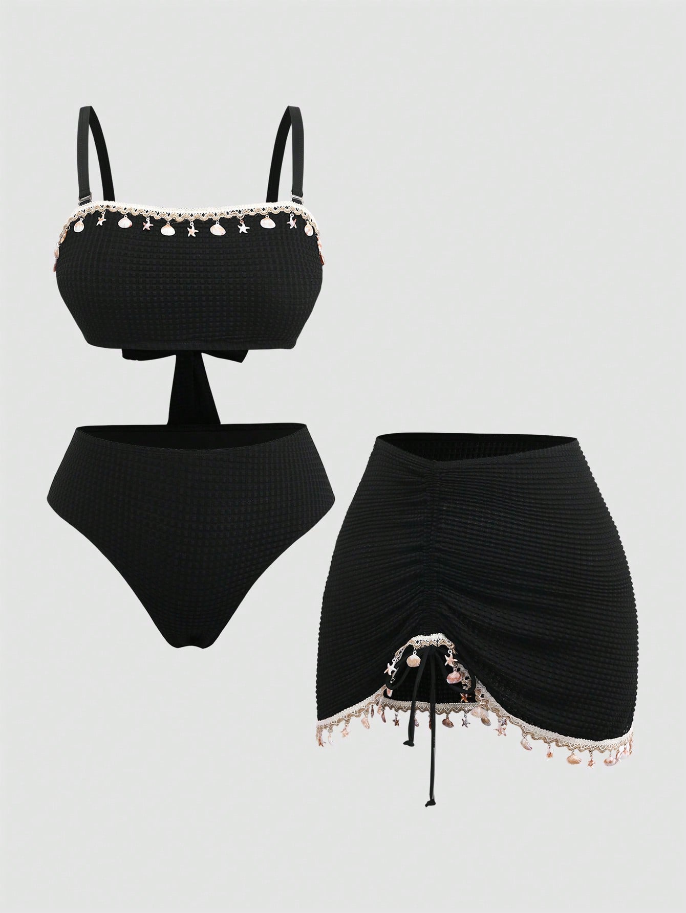 Conjunto Luxo Biquíni + Saia Esmeralda